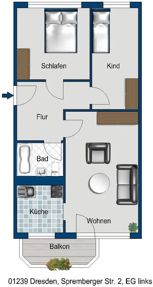 3 Zimmer Wohnung mit 63 m² in Dresden – Bild 3