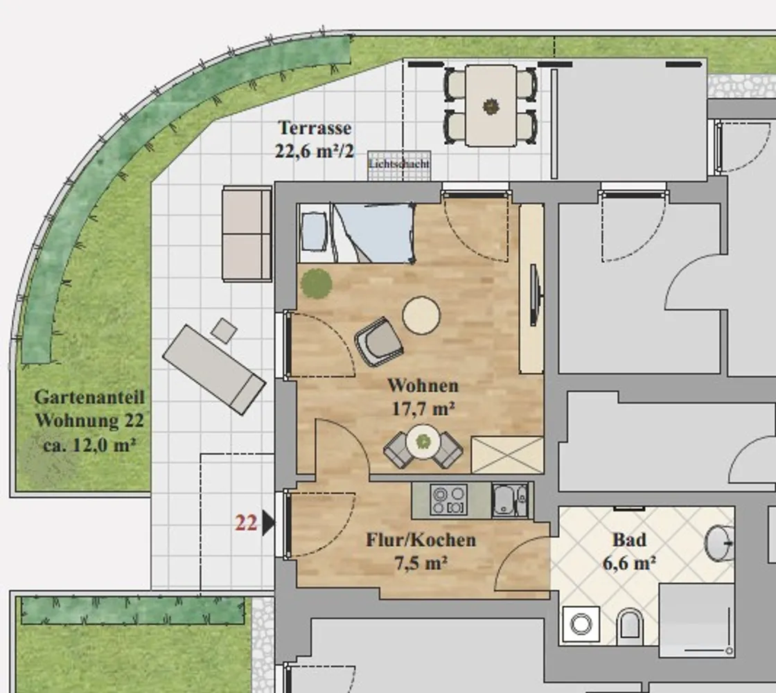 1 Zimmer Wohnung mit 43 m² in Dresden – Bild 3