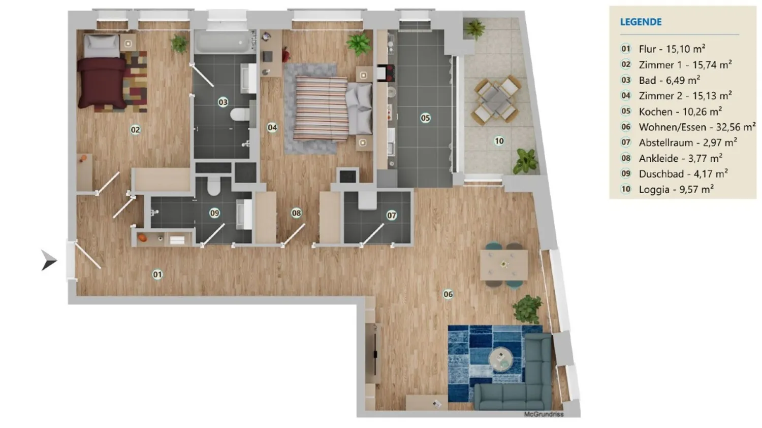 3 room apartment with 111 m² in Frankfurt am Main – Photo 11