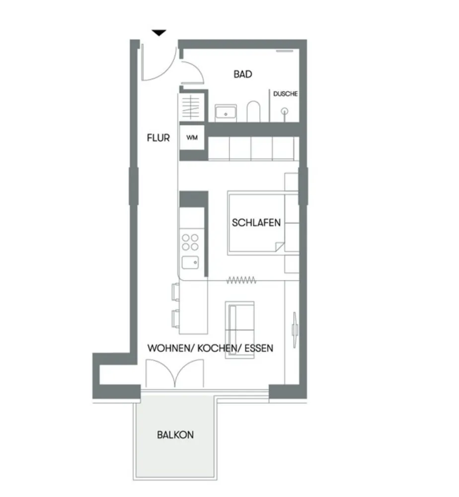 2 Zimmer Wohnung mit 43 m² in München – Bild 2