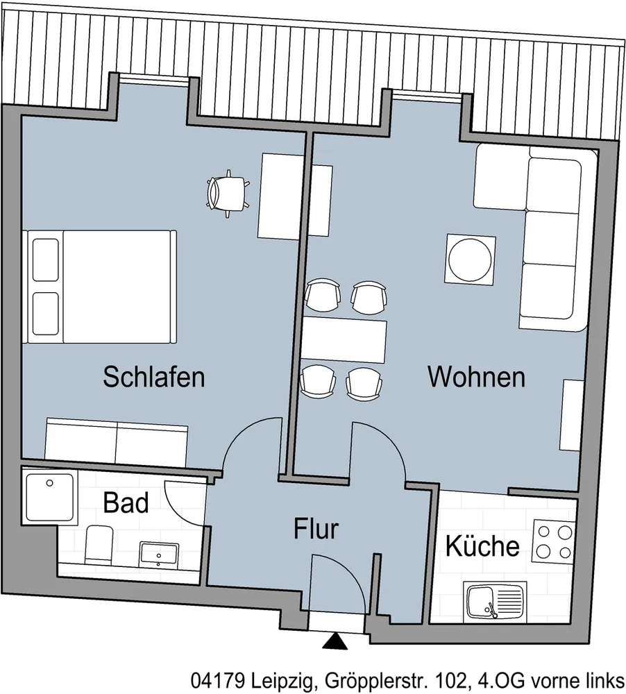 2 Zimmer Wohnung mit 44 m² in Leipzig – Bild 1