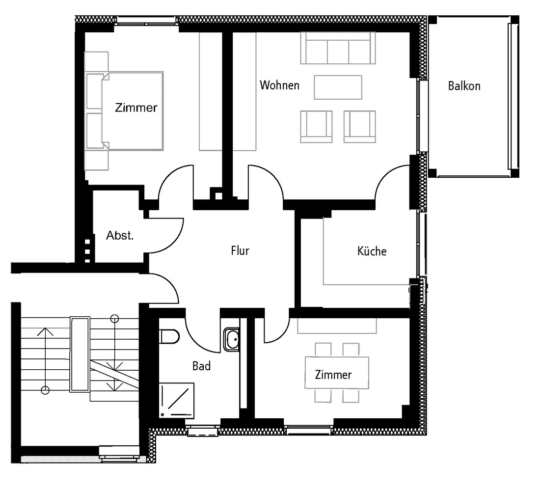 3 Zimmer Wohnung mit 74 m² in Borken – Bild 1