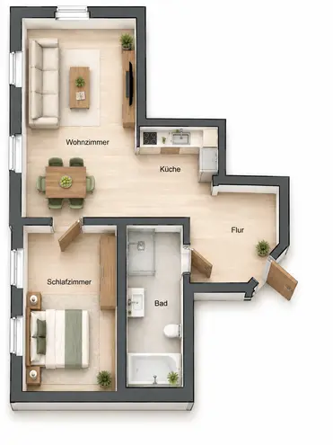 2 Zimmer Wohnung mit 55 m² in Chemnitz – Bild 3