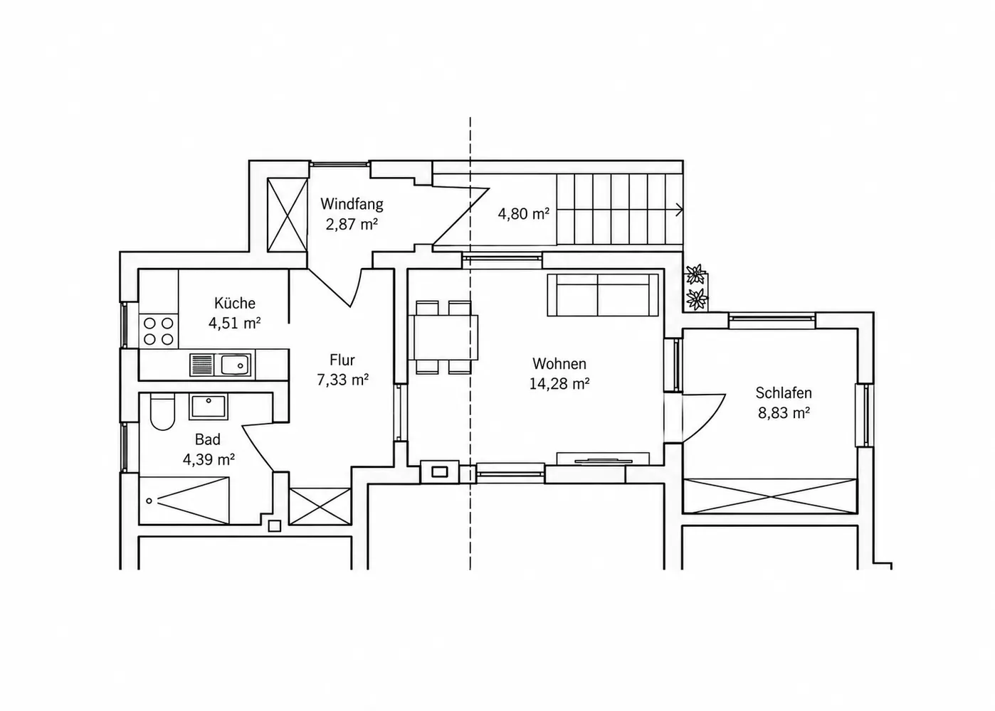 2 room apartment with 48 m² in Bensheim – Photo 4