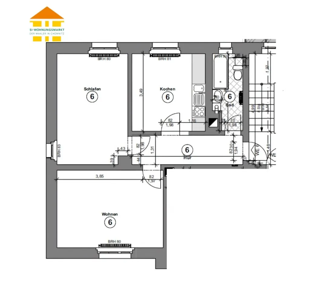 2 room apartment with 55 m² in Chemnitz – Photo 7