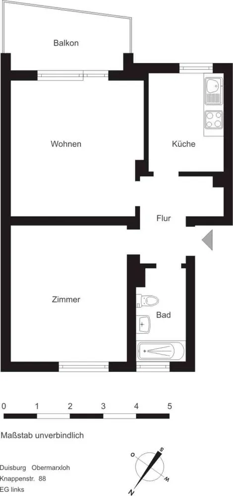 3 Zimmer Wohnung mit 46 m² in Duisburg – Bild 2