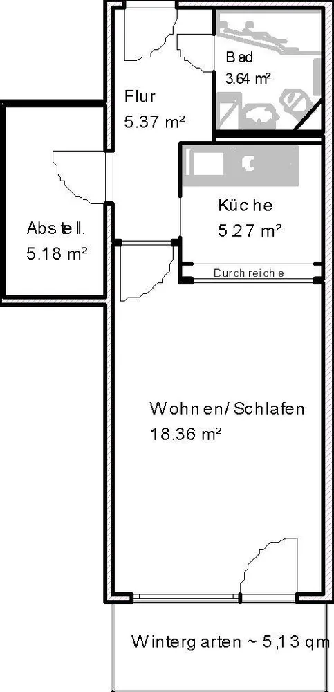 1 Zimmer Wohnung mit 40 m² in Magdeburg – Bild 2