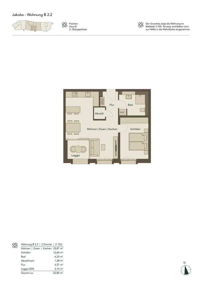 2 Zimmer Wohnung mit 53 m² in Ulm – Bild 4