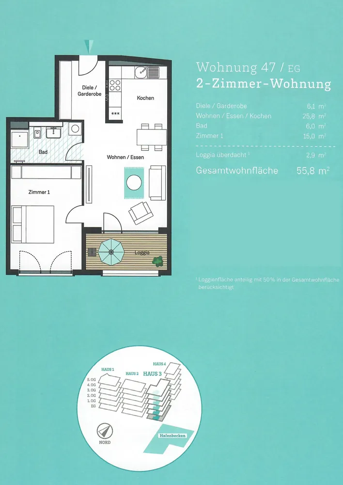 2 Zimmer Wohnung mit 56 m² in Mainz – Bild 5