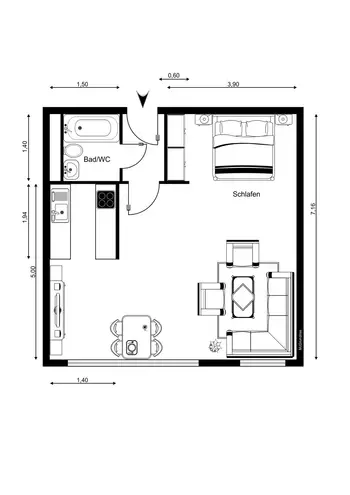 1 room apartment with 50 m² in Ludwigshafen am Rhein – Photo 3
