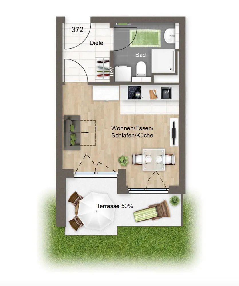 1 room apartment with 30 m² in Munich – Photo 1