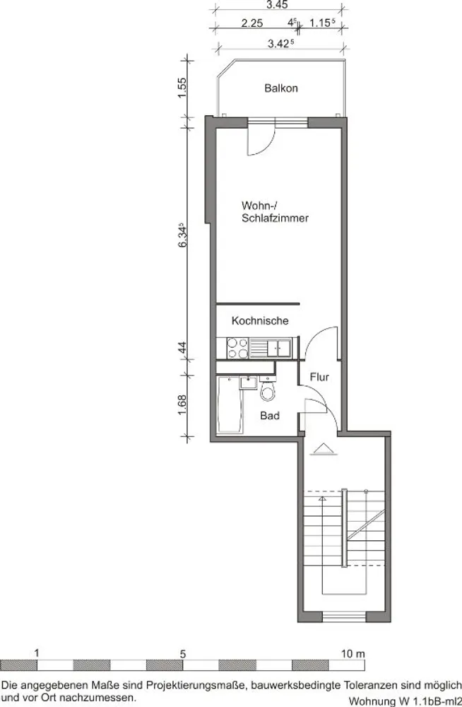 1 Zimmer Wohnung mit 30 m² in Rostock – Bild 2