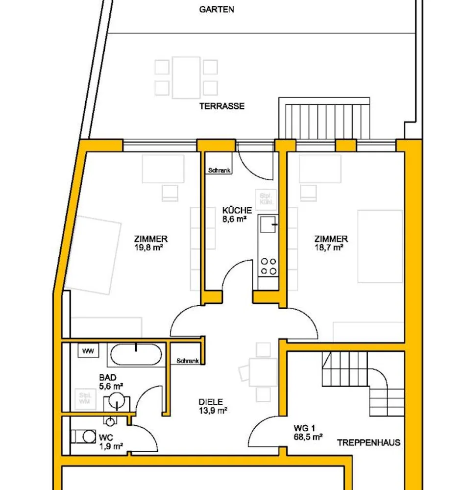 2 Zimmer Wohnung mit 68 m² in Mönchengladbach – Bild 4