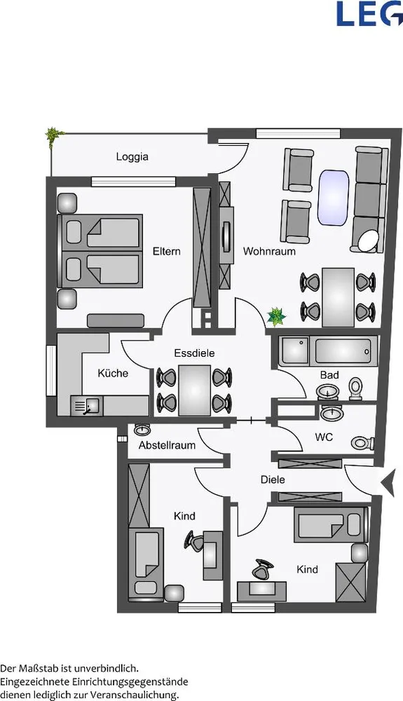 4 Zimmer Wohnung mit 95 m² in Hamm – Bild 2