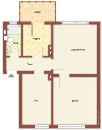3 Zimmer Wohnung mit 55 m² in Mönchengladbach – Bild 3