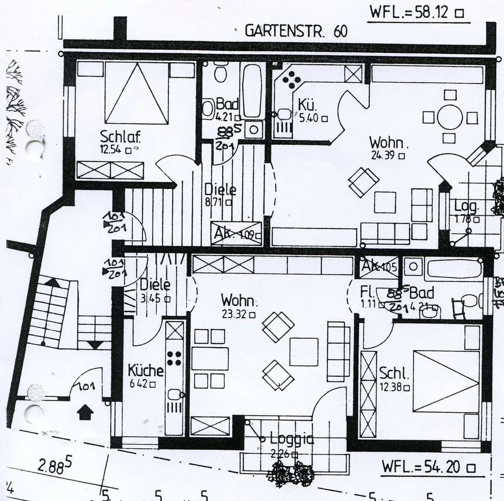 3 Zimmer Wohnung mit 59 m² in Duisburg – Bild 2