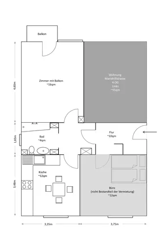 1 Zimmer Wohnung mit 43 m² in München – Bild 9