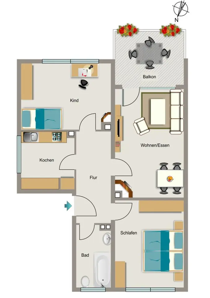 4 Zimmer Wohnung mit 61 m² in Gelsenkirchen – Bild 4
