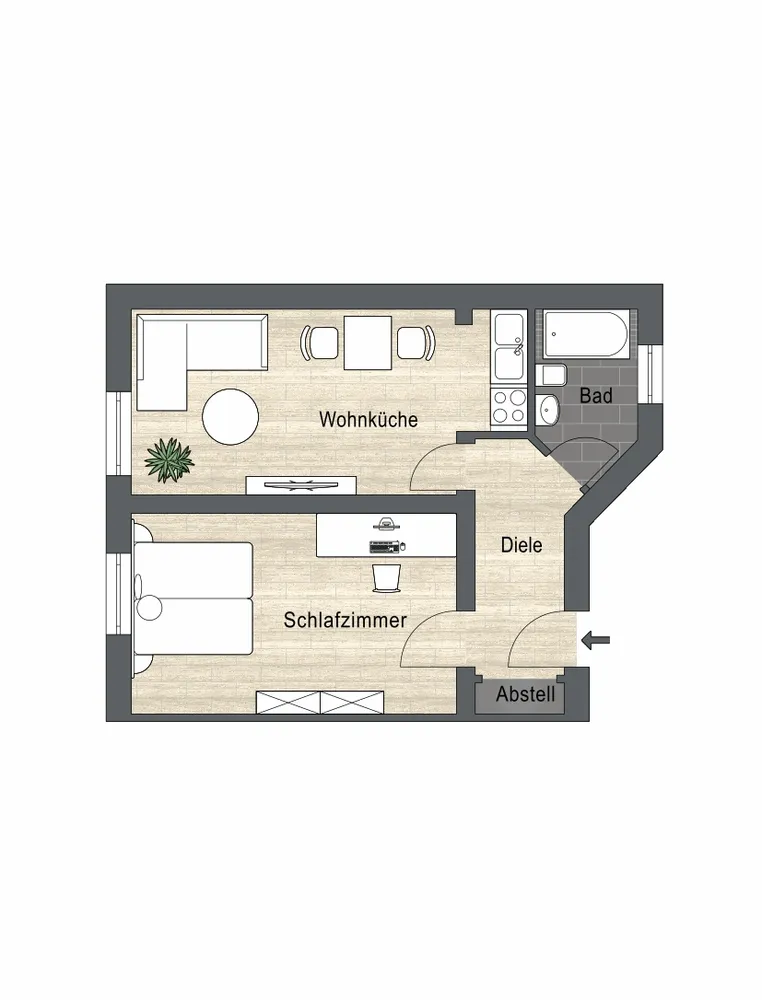 2 Zimmer Wohnung mit 52 m² in Essen – Bild 1