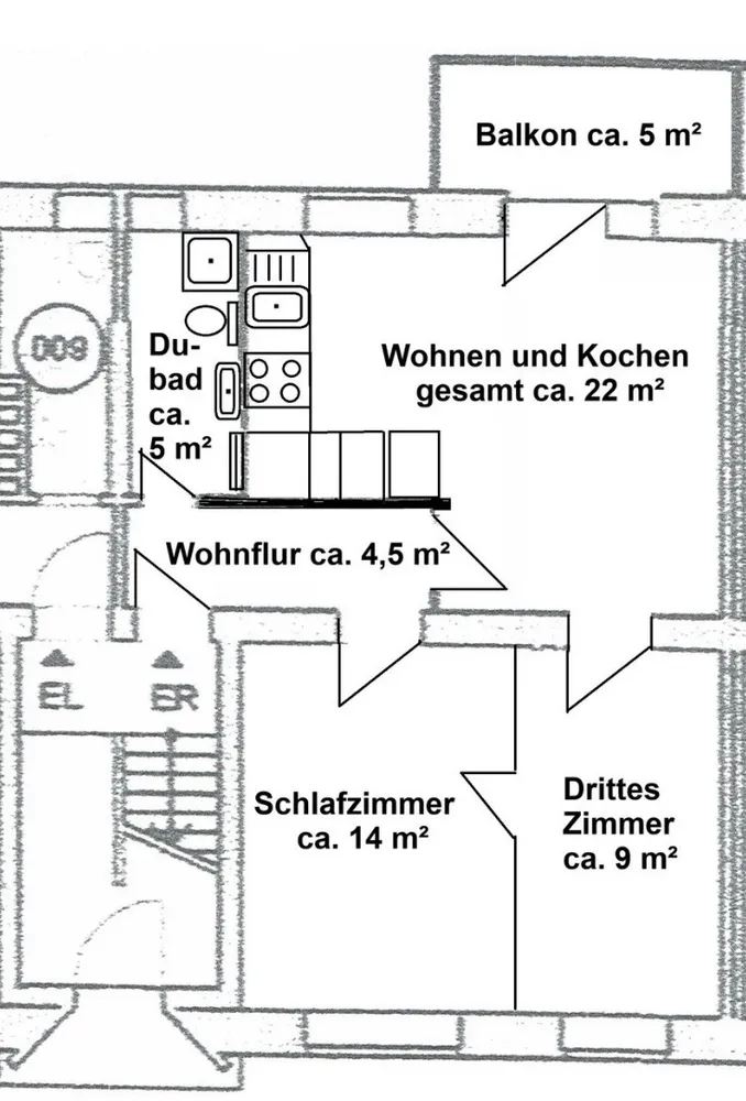 3 Zimmer Wohnung mit 57 m² in Bremen – Bild 4