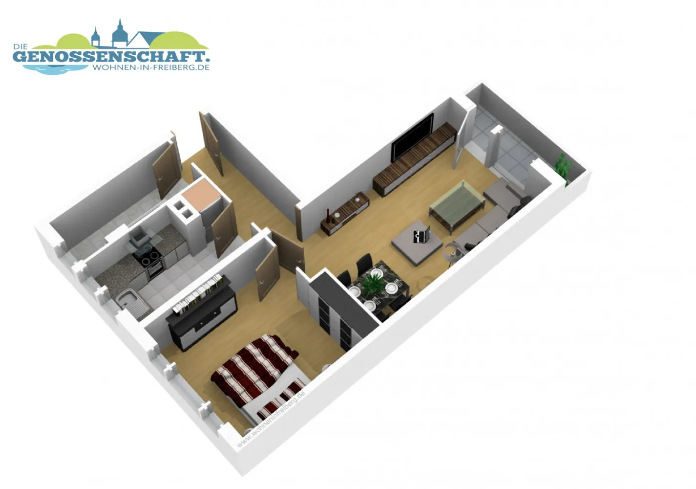 2 Zimmer Wohnung mit 48 m² in Freiberg – Bild 11