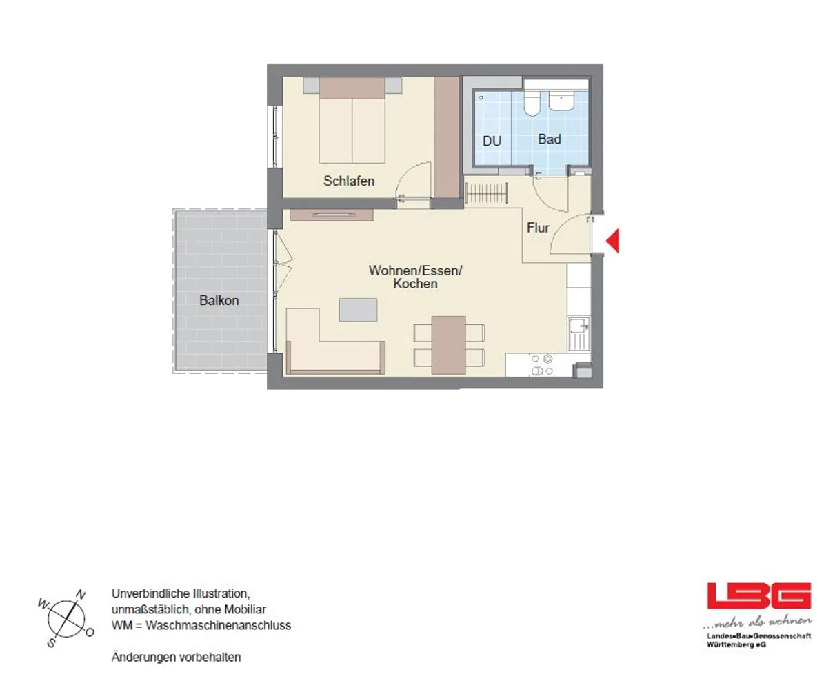 2 Zimmer Wohnung mit 54 m² in Schwäbisch Gmünd – Bild 2