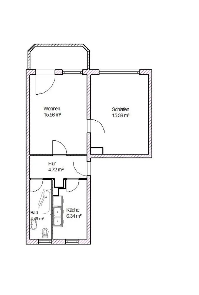 2 room apartment with 47 m² in Magdeburg – Photo 5