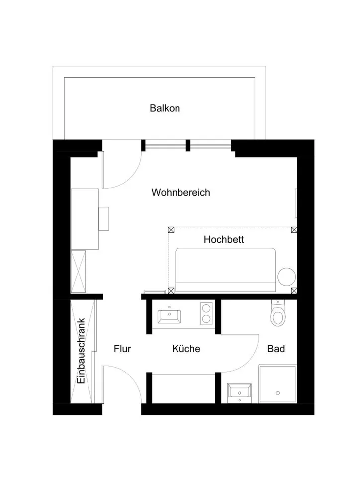 1 Zimmer Wohnung mit 26 m² in Aachen – Bild 3