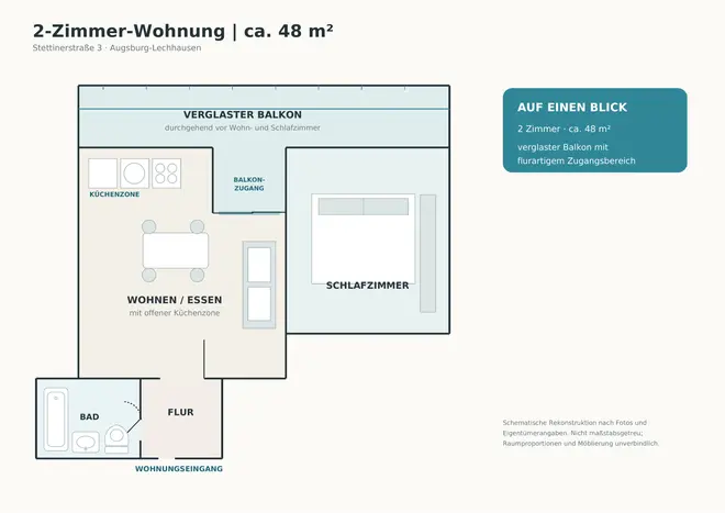2 Zimmer Wohnung mit 48 m² in Augsburg – Bild 10