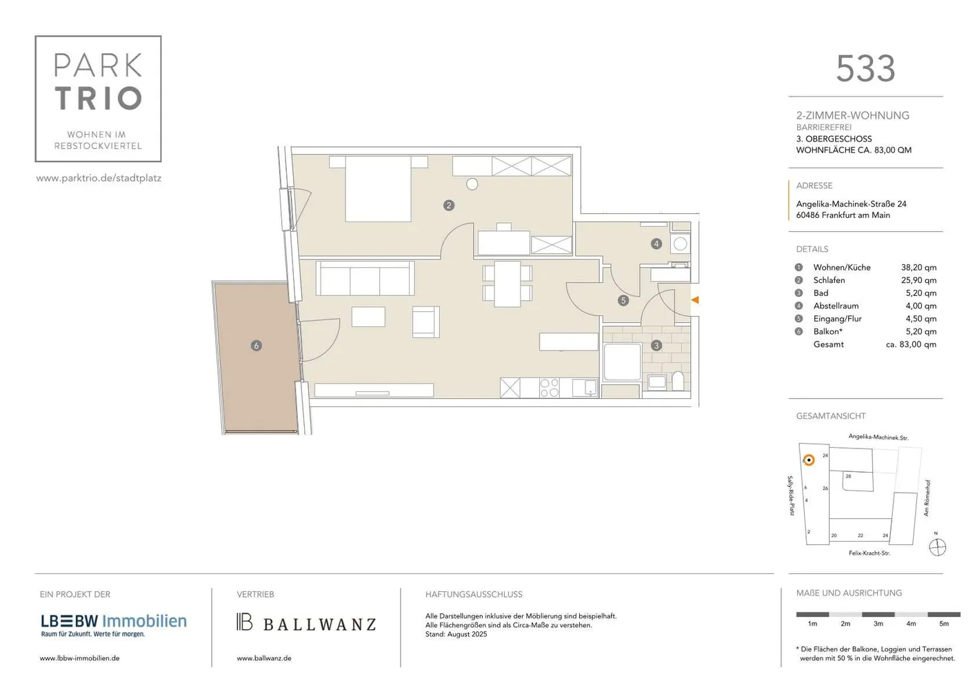 2 room apartment with 83 m² in Frankfurt am Main – Photo 8
