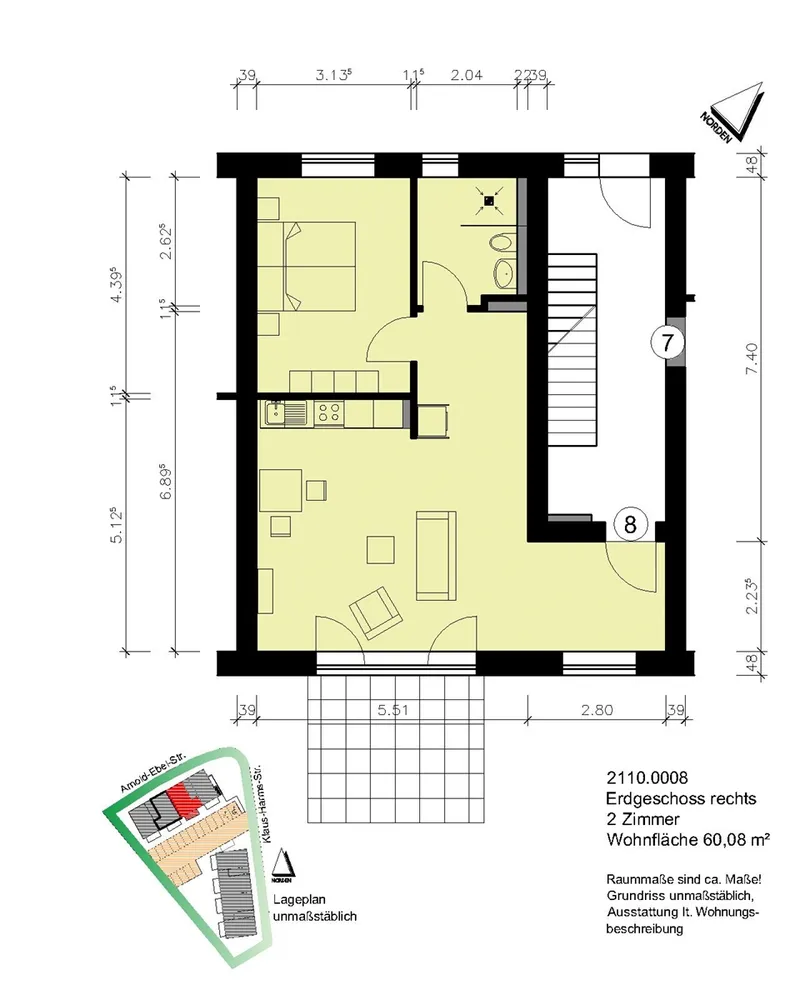 2 Zimmer Wohnung mit 60 m² in Heide – Bild 3