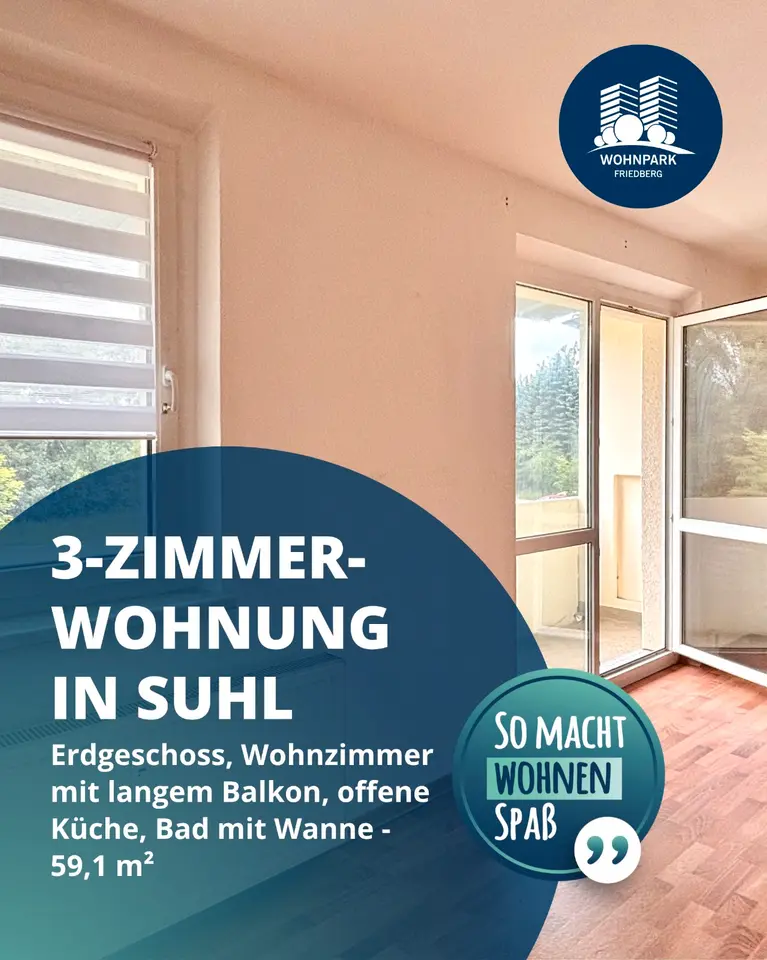 3 Zimmer Wohnung mit 59 m² in Suhl – Bild 1