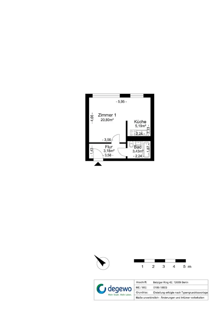 1 Zimmer Wohnung mit 33 m² in Berlin – Bild 9
