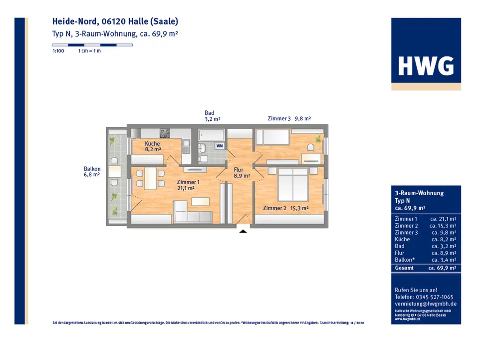 3 Zimmer Wohnung mit 70 m² in Halle (Saale) – Bild 4