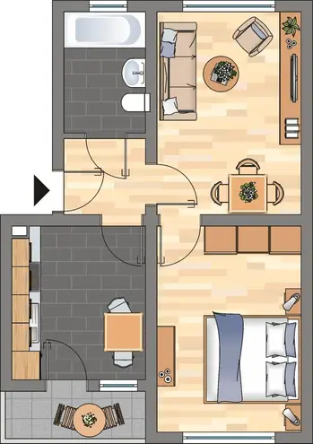 2 Zimmer Wohnung mit 47 m² in Duisburg – Bild 2