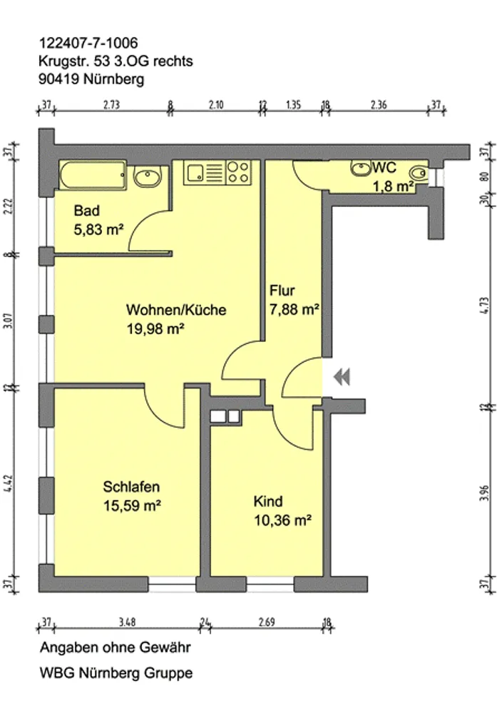 3 Zimmer Wohnung mit 63 m² in Nürnberg – Bild 9