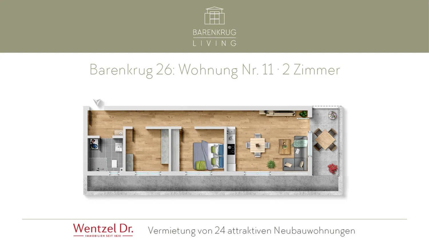 2 room apartment with 61 m² in Hamburg – Photo 1