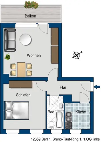 2 Zimmer Wohnung mit 51 m² in Berlin – Bild 2