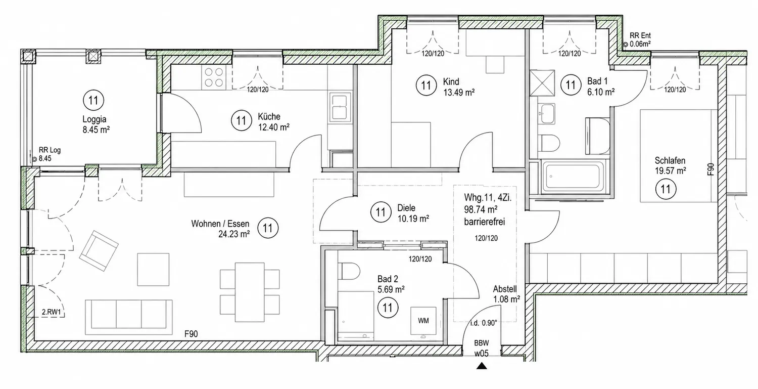 3 Zimmer Wohnung mit 99 m² in München – Bild 1