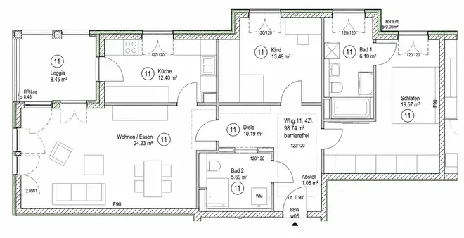 3 Zimmer Wohnung mit 99 m² in München – Bild 1