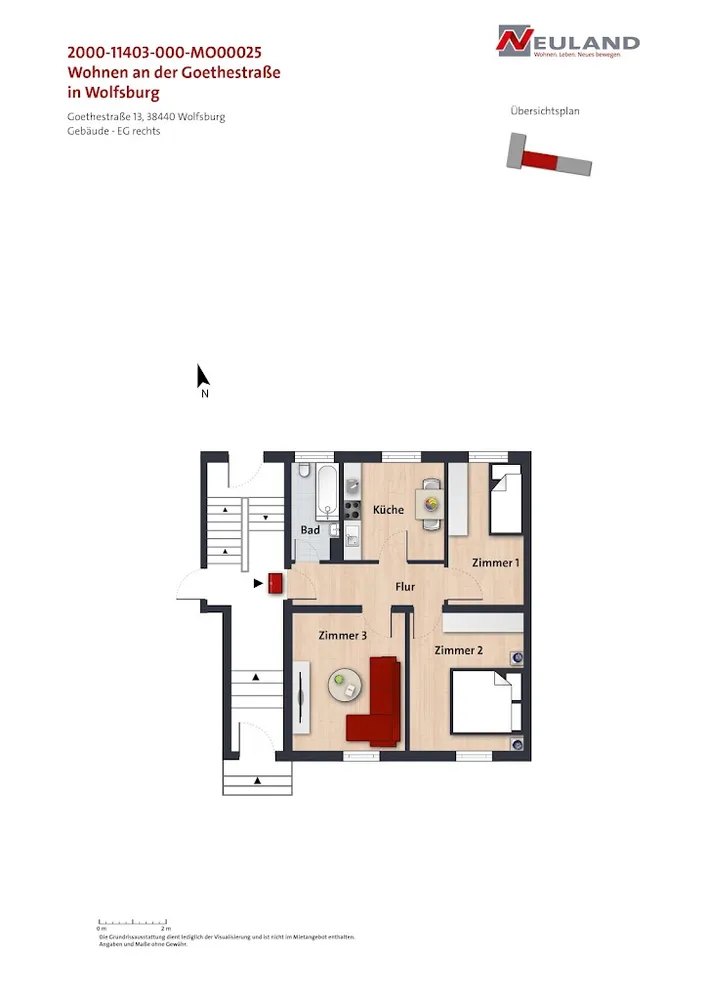 3 Zimmer Wohnung mit 58 m² in Wolfsburg – Bild 4