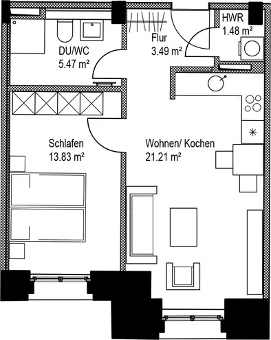 3 Zimmer Wohnung mit 46 m² in Leipzig – Bild 7