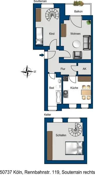3 Zimmer Wohnung mit 69 m² in Köln – Bild 3