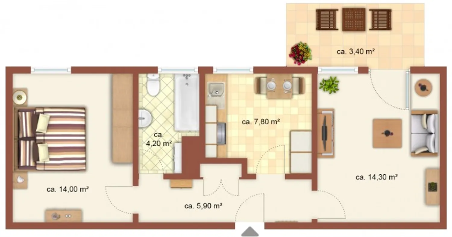 2 room apartment with 49 m² in Zeitz – Photo 12