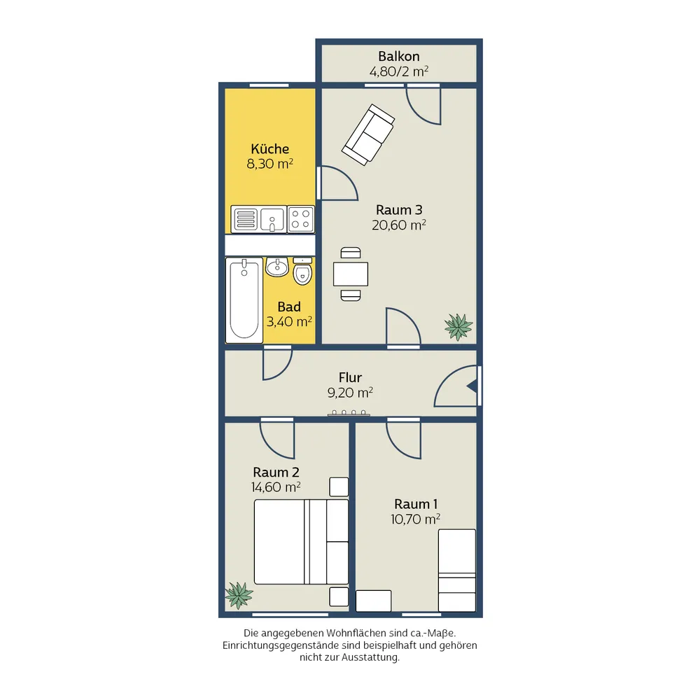 3 room apartment with 69 m² in Leipzig – Photo 2