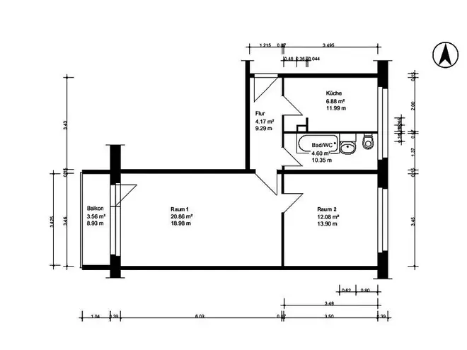 2 Zimmer Wohnung mit 51 m² in Halle (Saale) – Bild 7