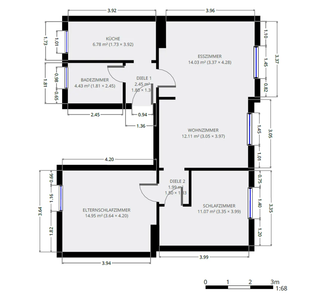 4 Zimmer Wohnung mit 74 m² in Bochum – Bild 1