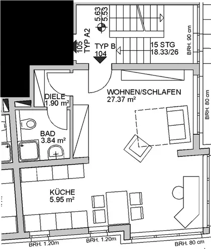 1 Zimmer Wohnung mit 39 m² in Köln – Bild 6