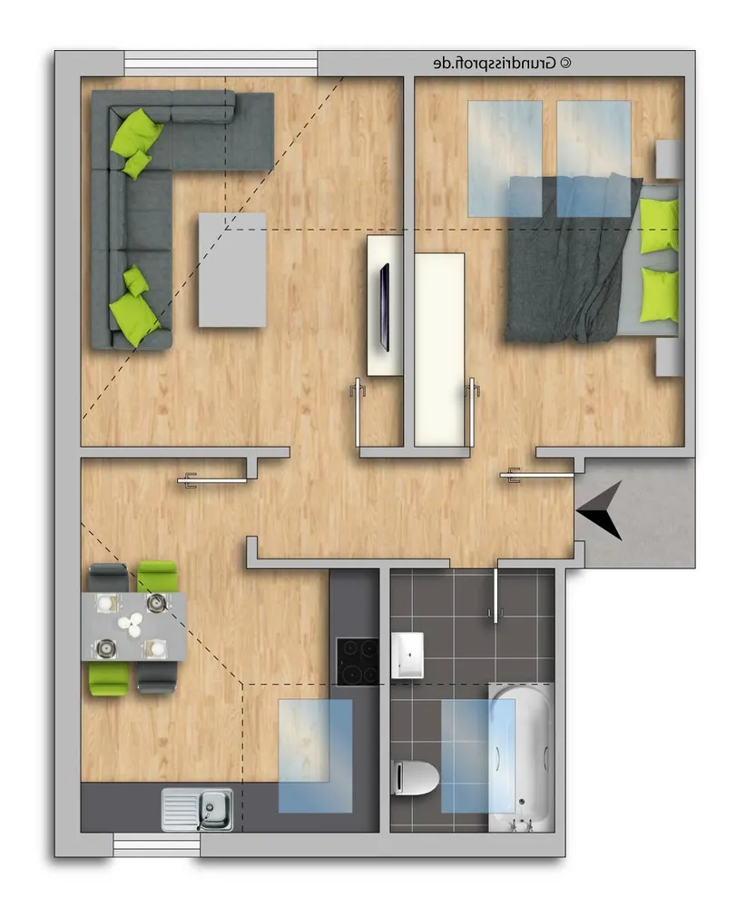 2 room apartment with 46 m² in Eisenach – Photo 1