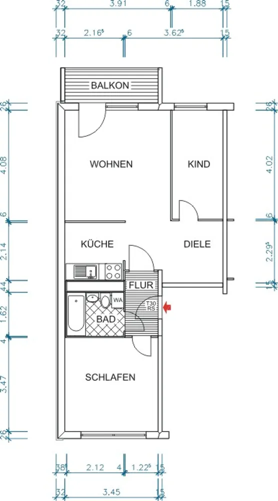 3 Zimmer Wohnung mit 56 m² in Chemnitz – Bild 3